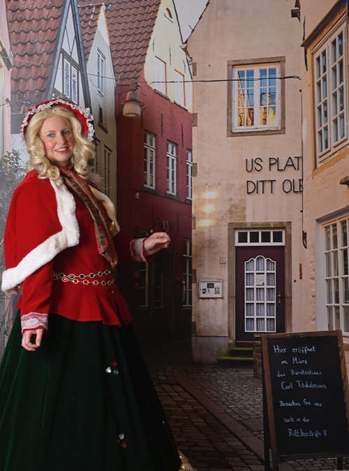Dickens Fotograaf met achtergrond decor © www.funenpartymatch.nl