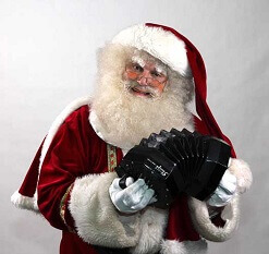 Kerstman met instrumenten © www.kerst-entertainers.nl